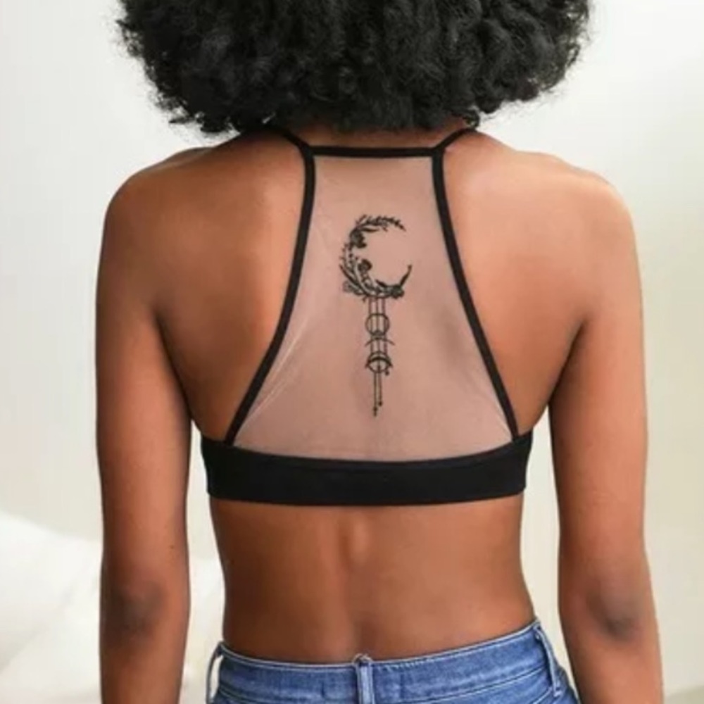Black Crescent Moon Dream Catcher Boho Bralette - Picture 1 of 6
